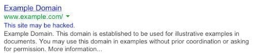 WordPress spam example in SERP