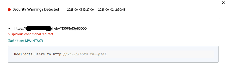 Wordpress security warnings detected