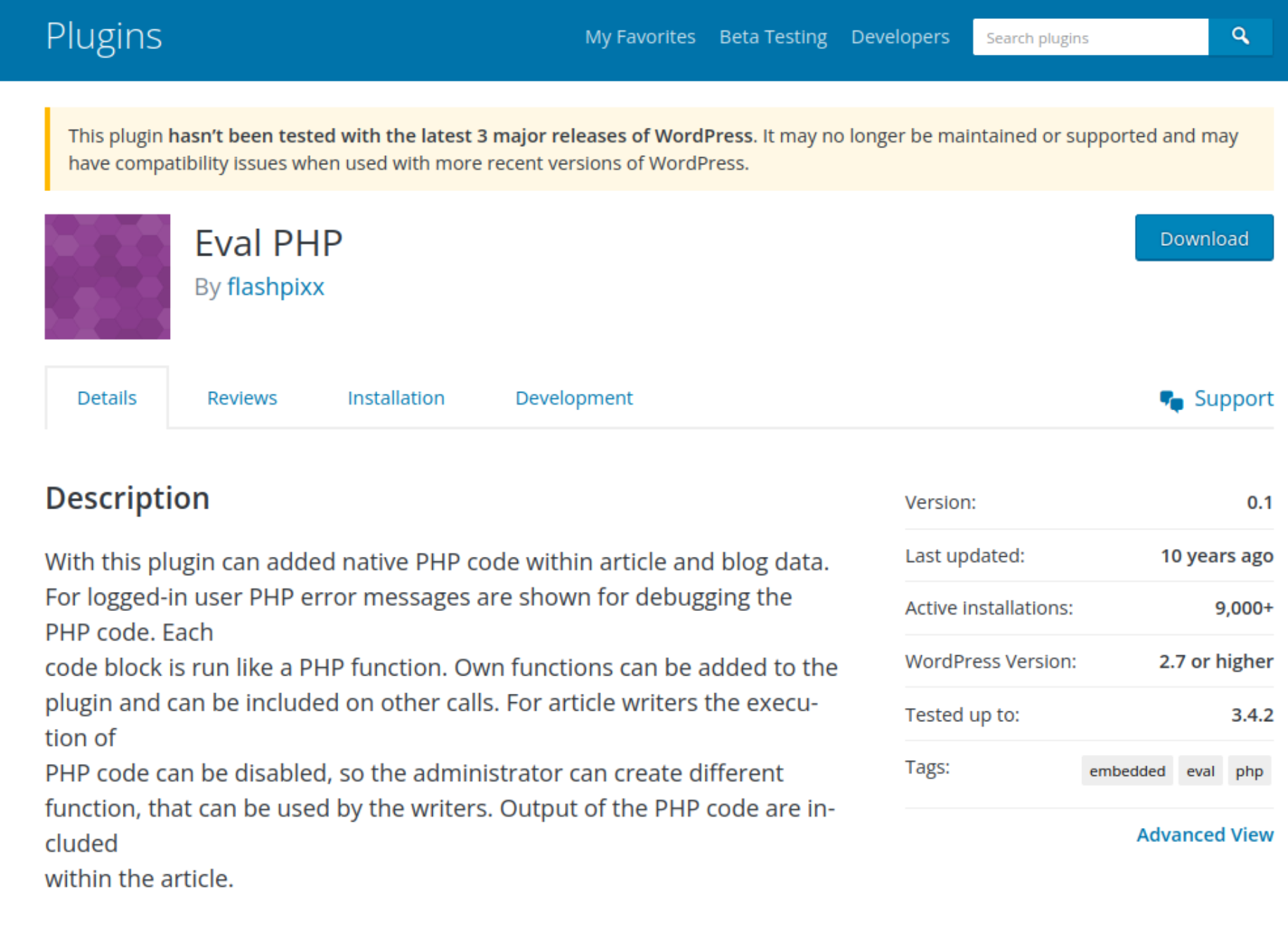 Eval PHP WordPress plugin which leads to website infection