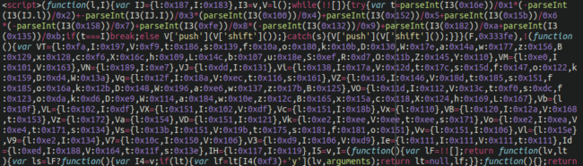 Obfuscated magecart injection standard obfuscated JavaScript